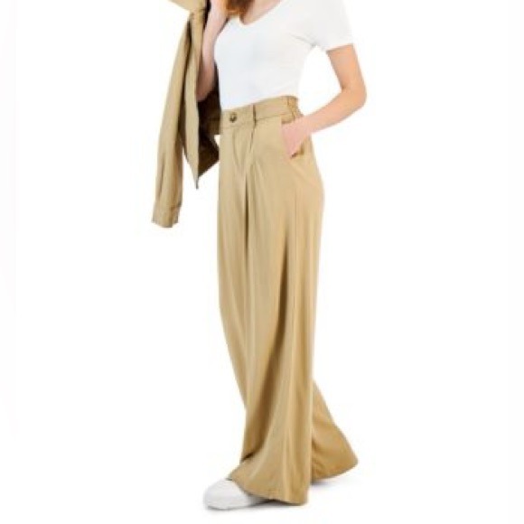 And Now This Pants - NWOT SIZE M Elegant Wide-Leg Tan Women's Pants